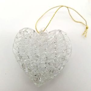 Glass Heart Ornaments Attached Gold Strings 16 Pieces Christmas Home Decor